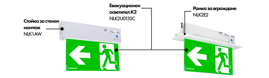 Евакуационен LED осветител K2